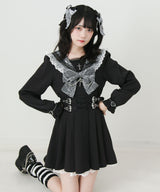 【予約　02/16発送】十字架クモレーススタッズベルトセーラーワンピース