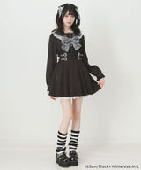 【予約　02/16発送】十字架クモレーススタッズベルトセーラーワンピース