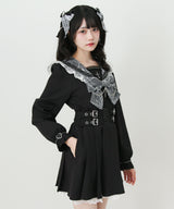 【予約　02/16発送】十字架クモレーススタッズベルトセーラーワンピース