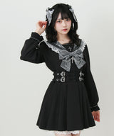 【予約　02/16発送】十字架クモレーススタッズベルトセーラーワンピース