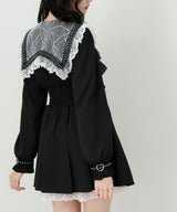 【予約　02/16発送】十字架クモレーススタッズベルトセーラーワンピース