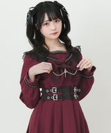 【予約　02/16発送】十字架クモレーススタッズベルトセーラーワンピース