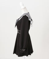 【予約　02/16発送】十字架クモレーススタッズベルトセーラーワンピース