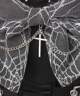 【予約　02/16発送】十字架クモレーススタッズベルトセーラーワンピース