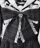 【予約　01/30発送】キラキラハートビジューリボンセーラーセットアップ