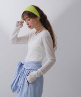 【まとめ買い対象】【メール便】シアーレイヤード風ロングスリーブトップス