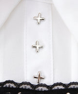 【予約 02/16発送】十字架スタッズジャンスカ風レースアッププリーツワンピース