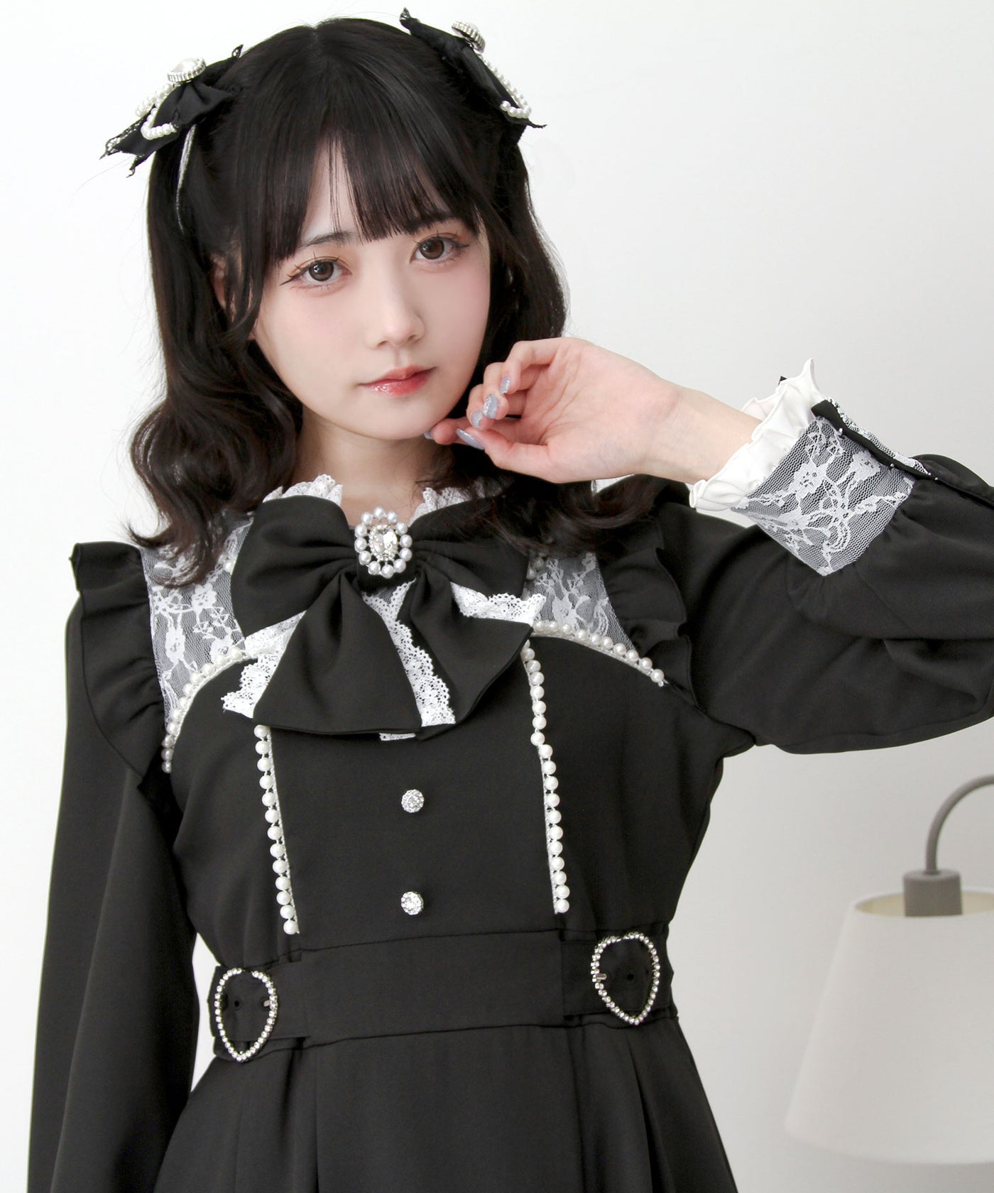 予約 02/16発送】パールレースハートバックルときめきワンピース