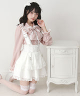 サス付きハートバックルレースアップリボンスカート