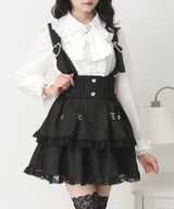 サス付きハートバックルレースアップリボンスカート