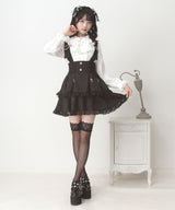 サス付きハートバックルレースアップリボンスカート