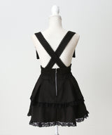 サス付きハートバックルレースアップリボンスカート