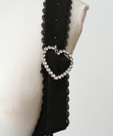 サス付きハートバックルレースアップリボンスカート