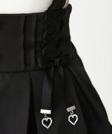 サス付きハートバックルレースアップリボンスカート