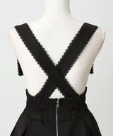 サス付きハートバックルレースアップリボンスカート