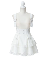 サス付きハートバックルレースアップリボンスカート