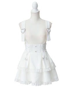 サス付きハートバックルレースアップリボンスカート