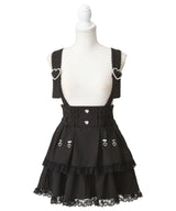 サス付きハートバックルレースアップリボンスカート