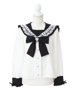 レースアップはしごレースセーラーブラウス