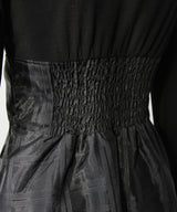 デコルテオープンシアーチェックスカートドッキングワンピース【大きいサイズあり】