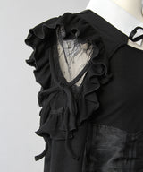 デコルテオープンシアーチェックスカートドッキングワンピース【大きいサイズあり】