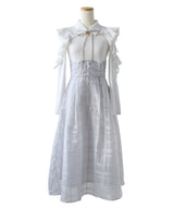 デコルテオープンシアーチェックスカートドッキングワンピース【大きいサイズあり】