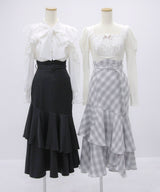 【予約　01/28発送】スリット入りアシメフリルマーメイドスカート【大きいサイズ有り】