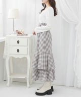 【予約　5/1発送】スリット入りアシメフリルマーメイドスカート【大きいサイズ有り】【SD】