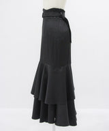 【予約　01/28発送】スリット入りアシメフリルマーメイドスカート【大きいサイズ有り】