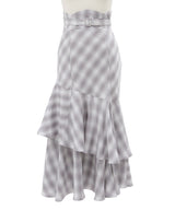 【予約　5/1発送】スリット入りアシメフリルマーメイドスカート【大きいサイズ有り】【SD】