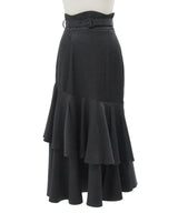 【予約　5/1発送】スリット入りアシメフリルマーメイドスカート【大きいサイズ有り】【SD】