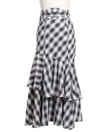 【予約　5/1発送】スリット入りアシメフリルマーメイドスカート【大きいサイズ有り】【SD】