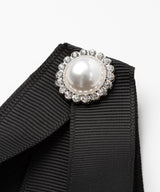 【4L-5L】ショルダーレースフリル丸襟ブラウス