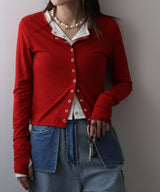 バンブークルーネックカーディガン