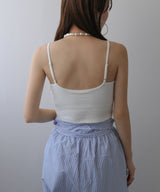 バンブーカップ付きクロップド丈キャミソール