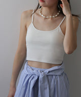 バンブーカップ付きクロップド丈キャミソール