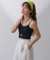 バンブーカップ付きクロップド丈キャミソール