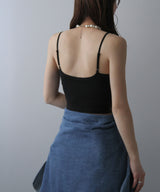 バンブーカップ付きクロップド丈キャミソール