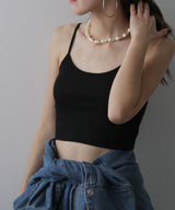 バンブーカップ付きクロップド丈キャミソール