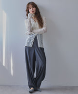 レースパッチワーク襟つきカーディガン