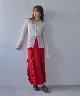 レースパッチワーク襟つきカーディガン