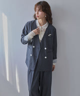 レースパッチワーク襟つきカーディガン