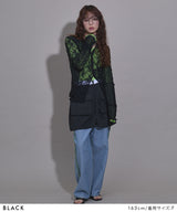 レースパッチワーク襟つきカーディガン