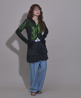 レースパッチワーク襟つきカーディガン