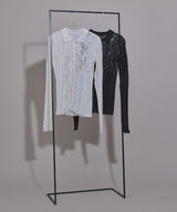 レースパッチワーク襟つきカーディガン