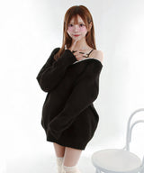 【予約　12/29発送】バックビックリボンゆるニットトップス