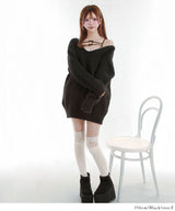 【予約　12/29発送】バックビックリボンゆるニットトップス