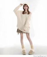 【予約　12/29発送】バックビックリボンゆるニットトップス