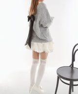 【予約　12/29発送】バックビックリボンゆるニットトップス