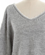 【予約　12/29発送】バックビックリボンゆるニットトップス